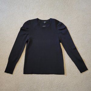 Paniz black sweater in women's medium, new with tags, tapered puff sleeve